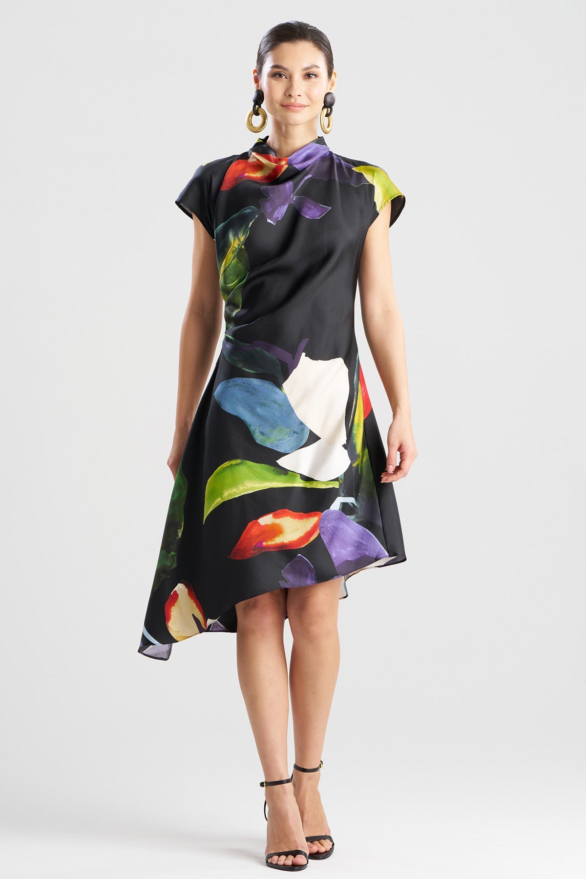 Yoru Silk Twill Asymmetric Dress