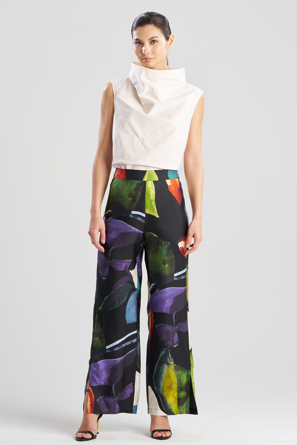 Yoru Silk Twill Wide Pull On Pants