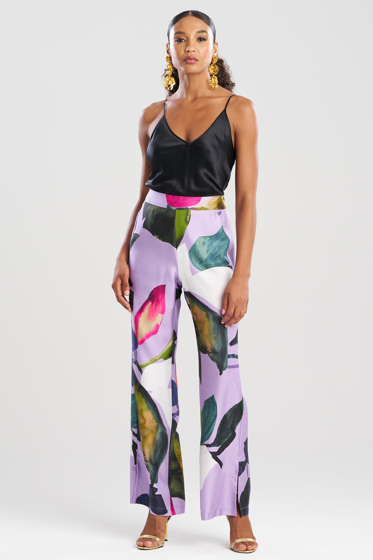 Yoru Silk Twill Wide Pull On Pants