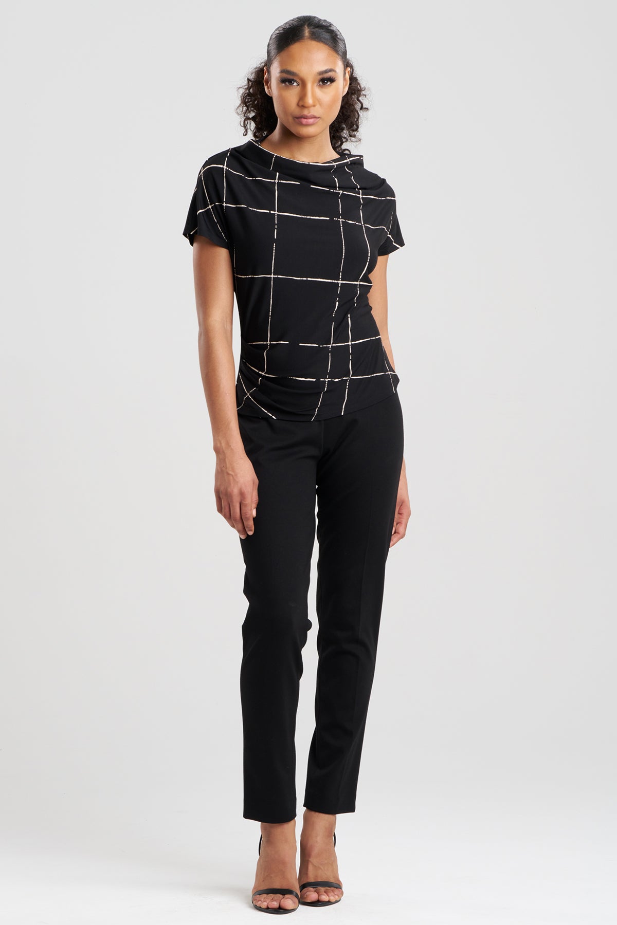 Zia Crepe Knit Asymmetric Drape Top