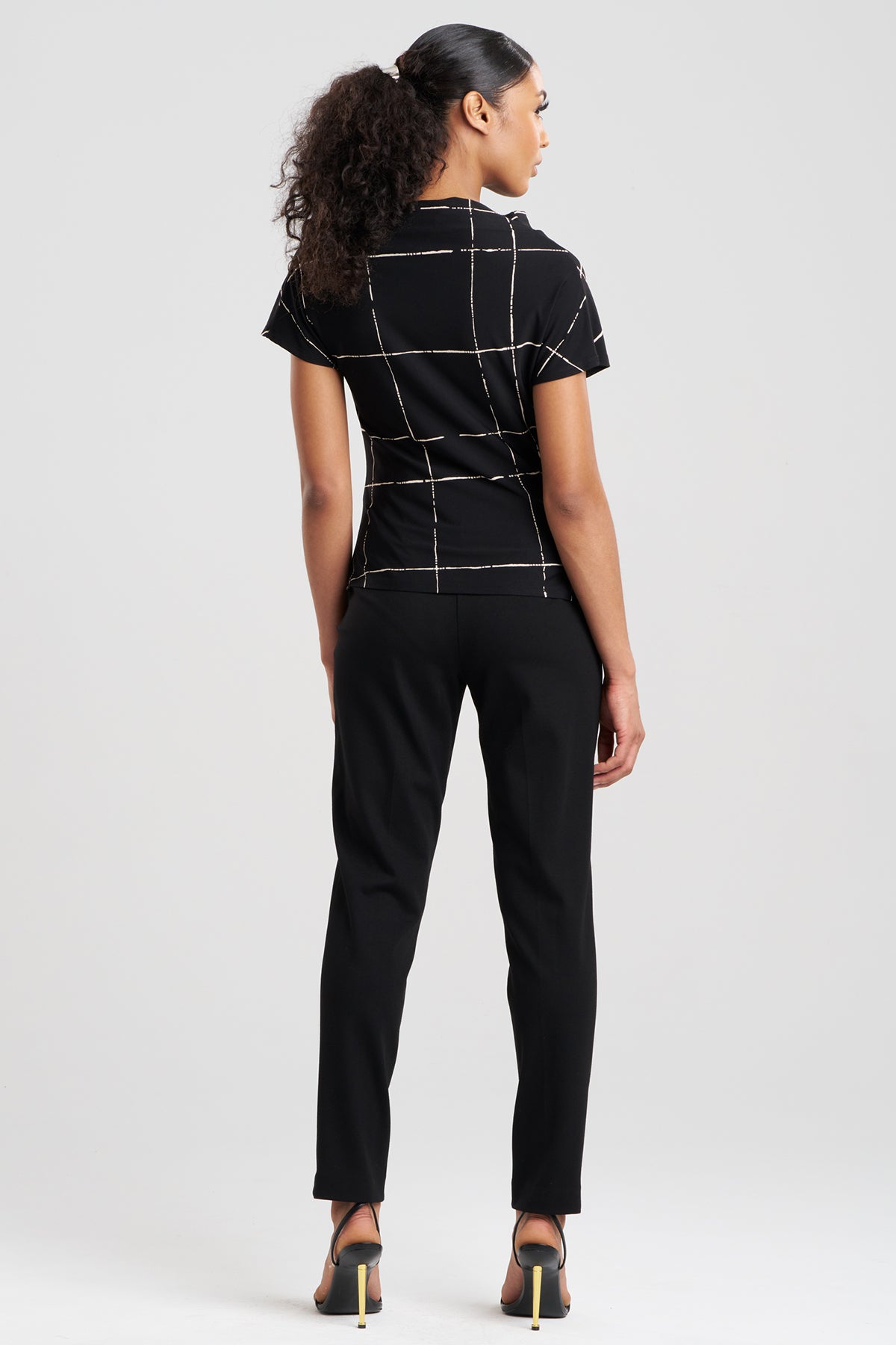 Zia Crepe Knit Asymmetric Drape Top