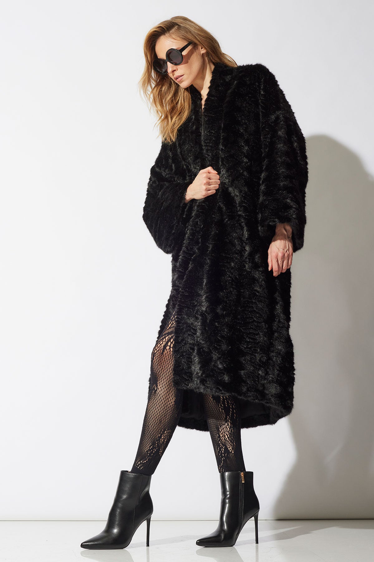 Astrakhan Faux Fur Coat