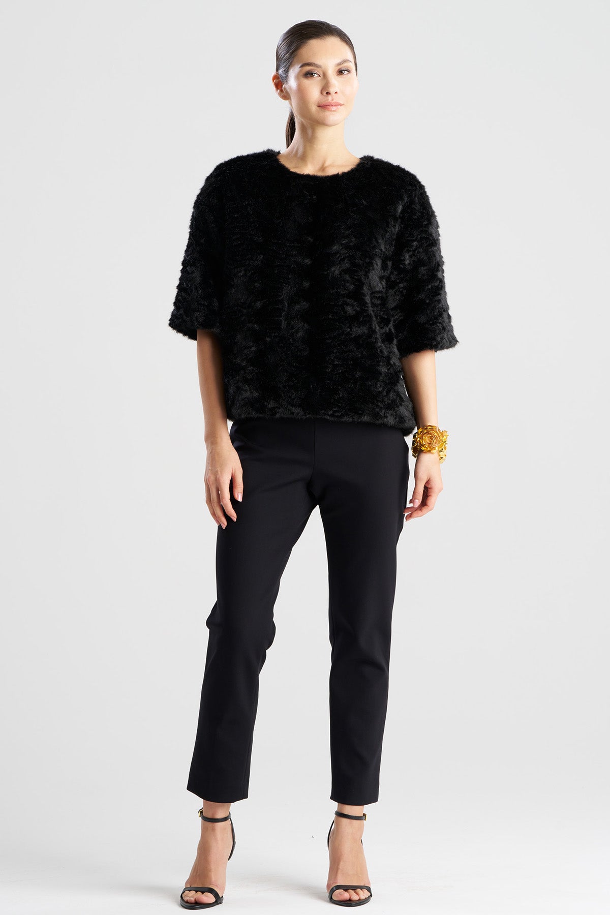 Astrakhan Faux Fur T-Shirt Top
