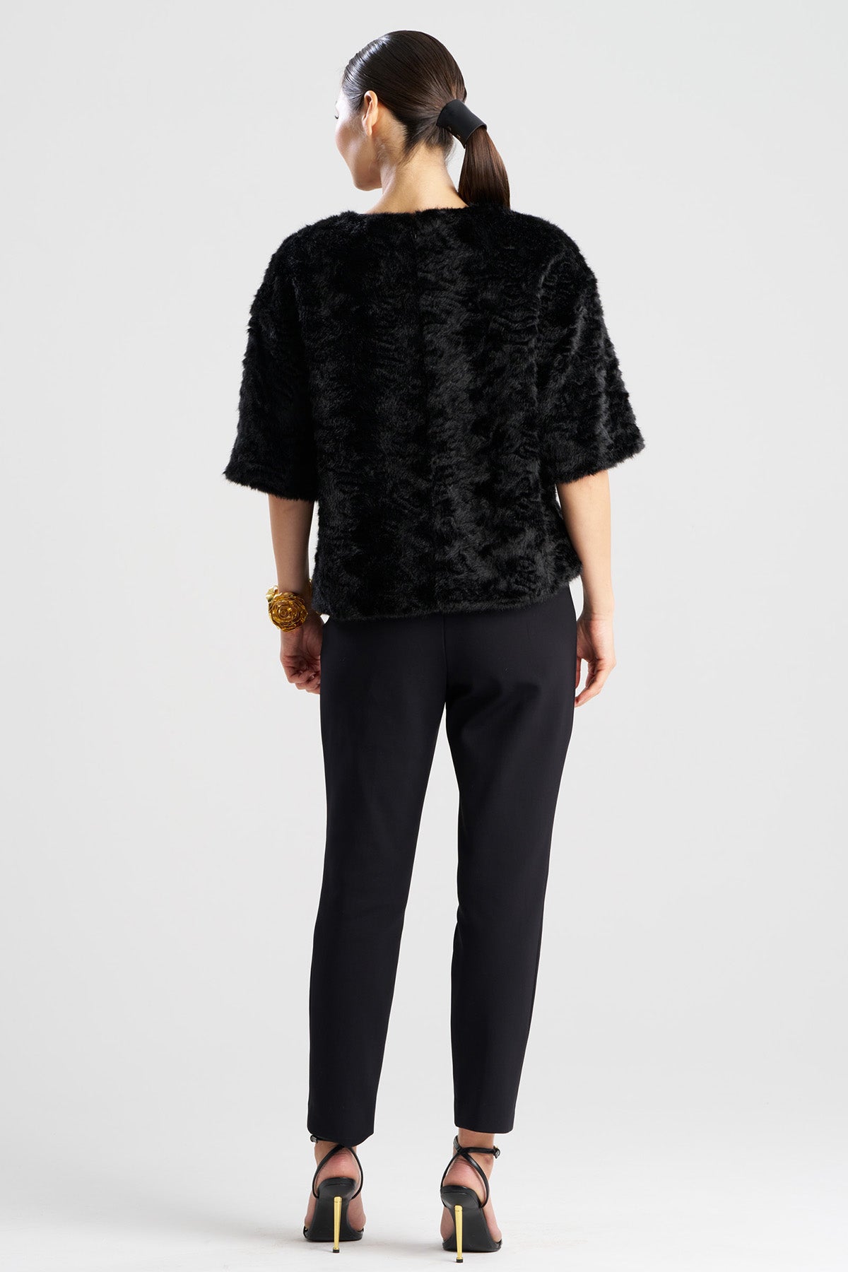 Astrakhan Faux Fur T-Shirt Top