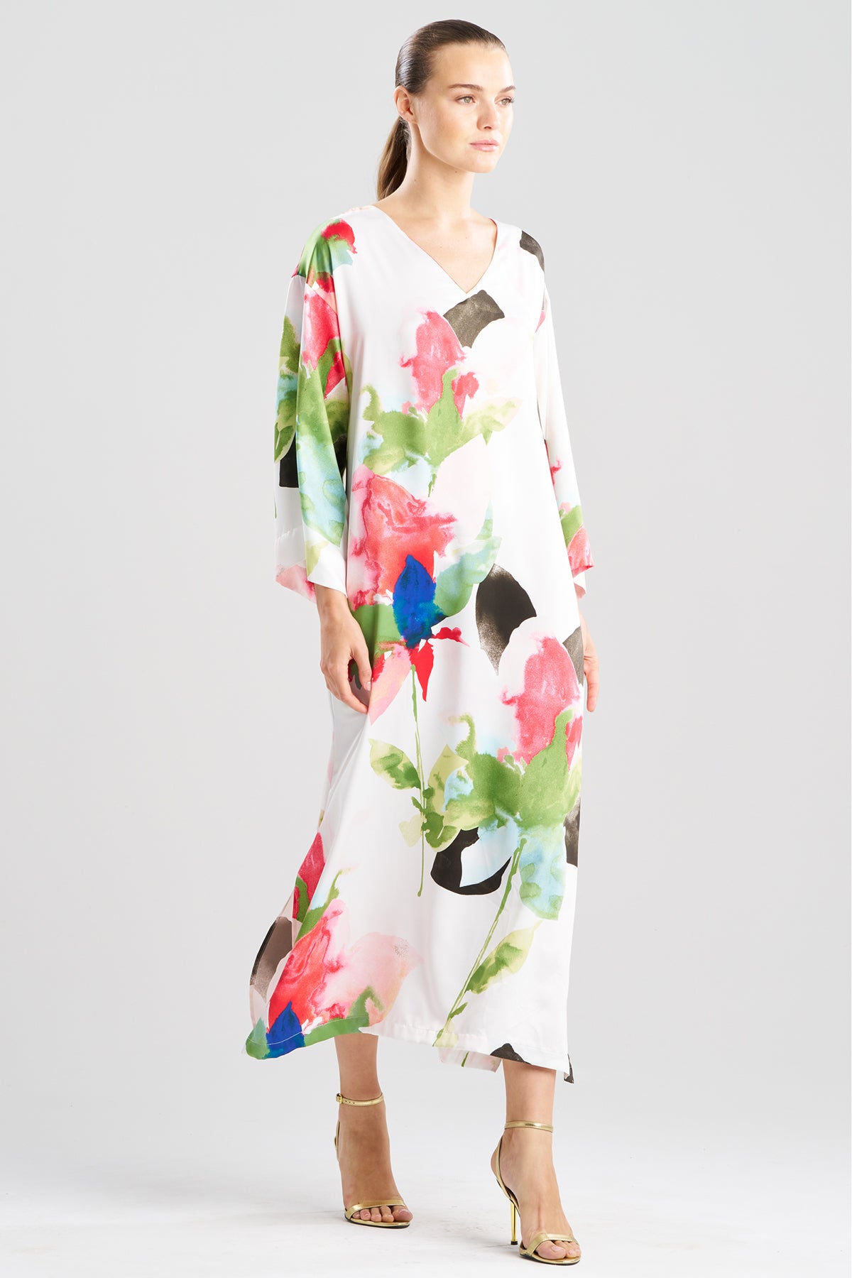 Calypso Printed Charmeuse Caftan