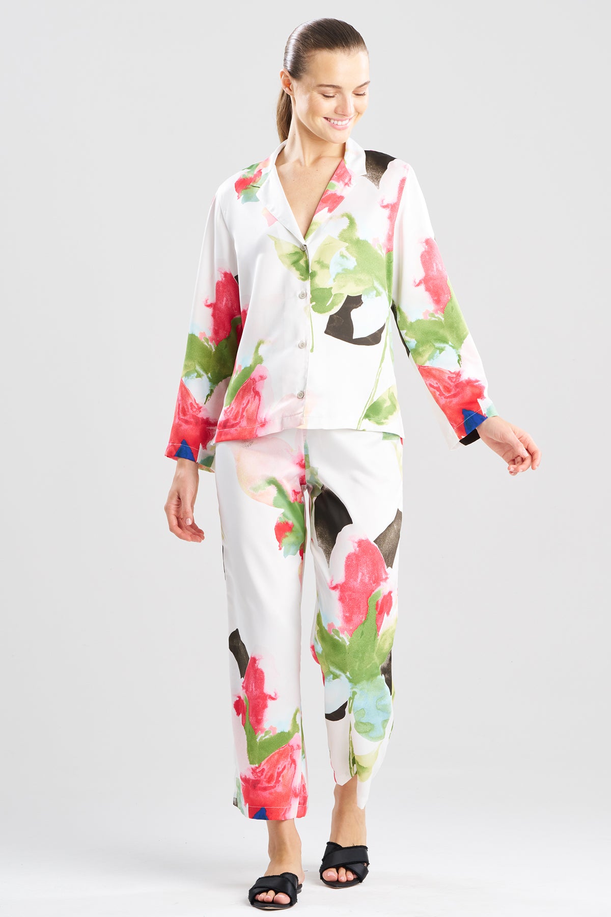 Calypso Printed Charmeuse Notch PJ