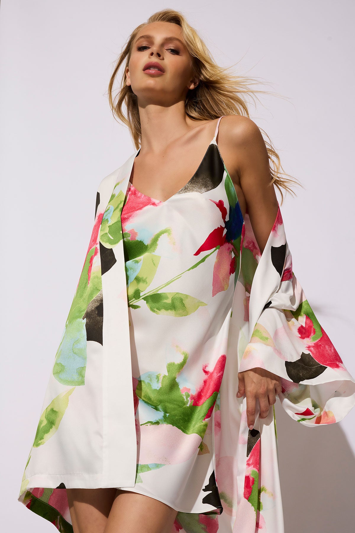 Calypso Printed Charmeuse Wrap