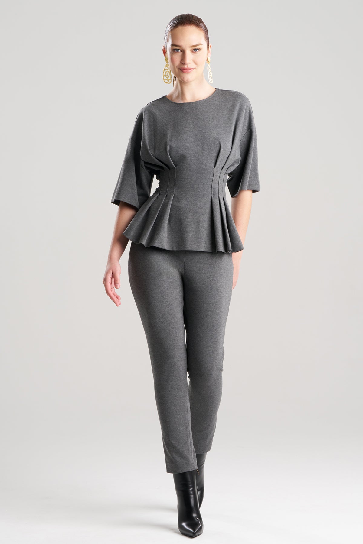 Compact Knit Pleat Release Top