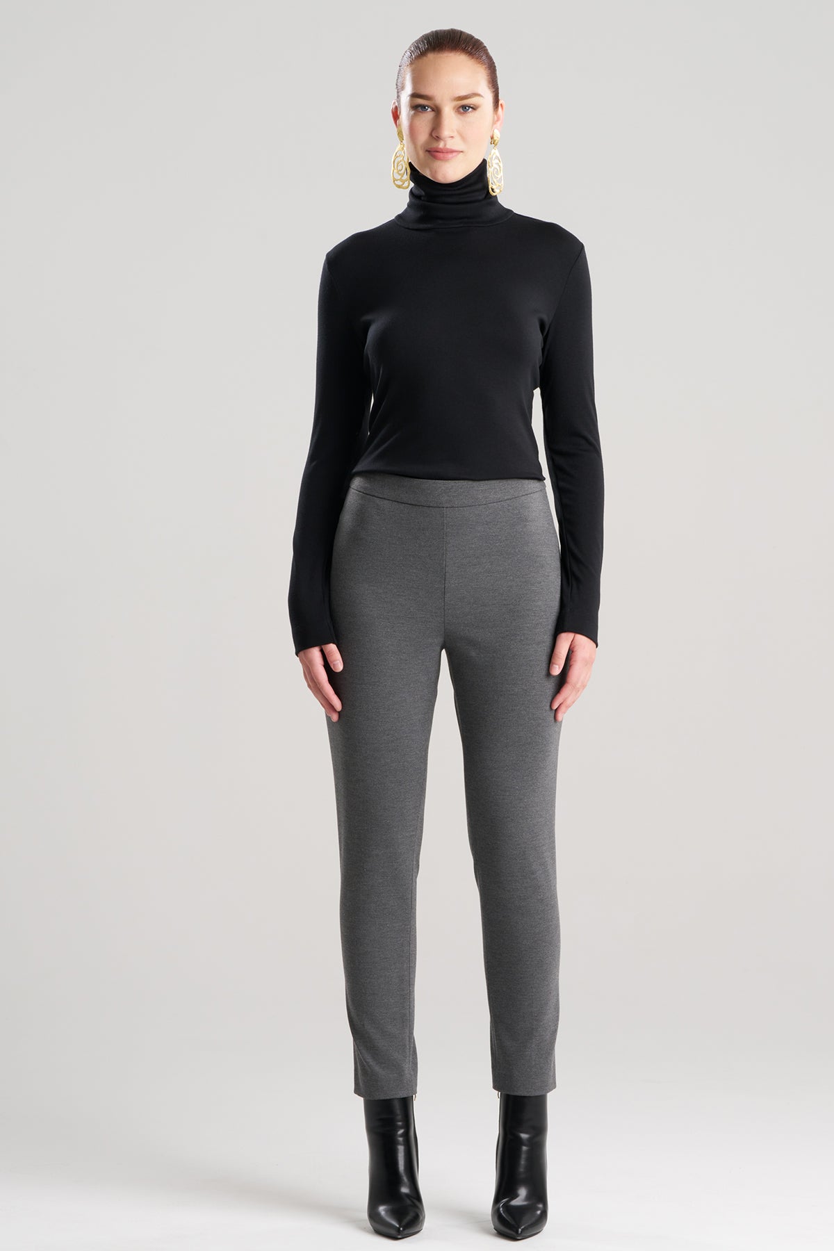 Compact Knit Side Zip Ankle Pants