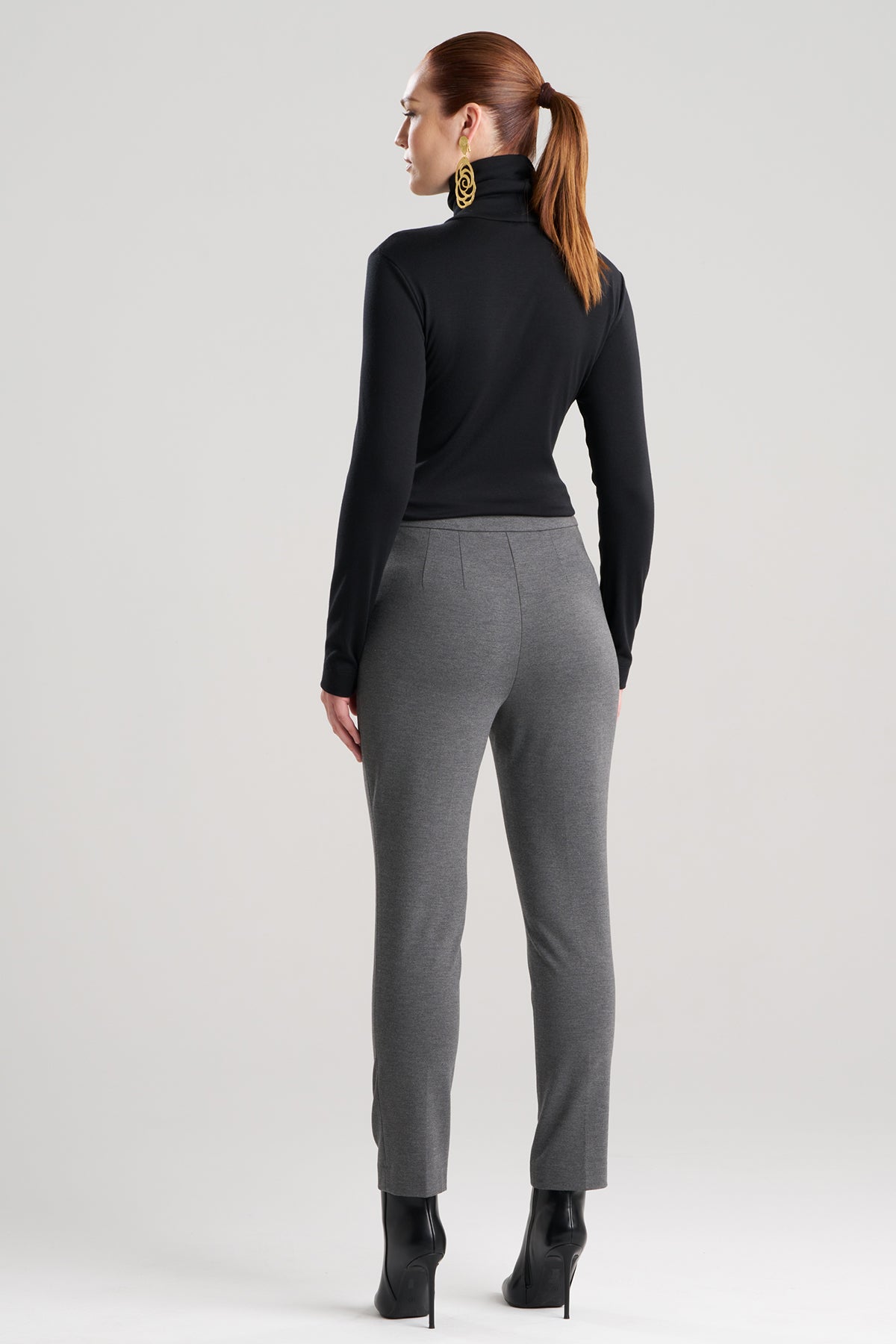 Compact Knit Side Zip Ankle Pants