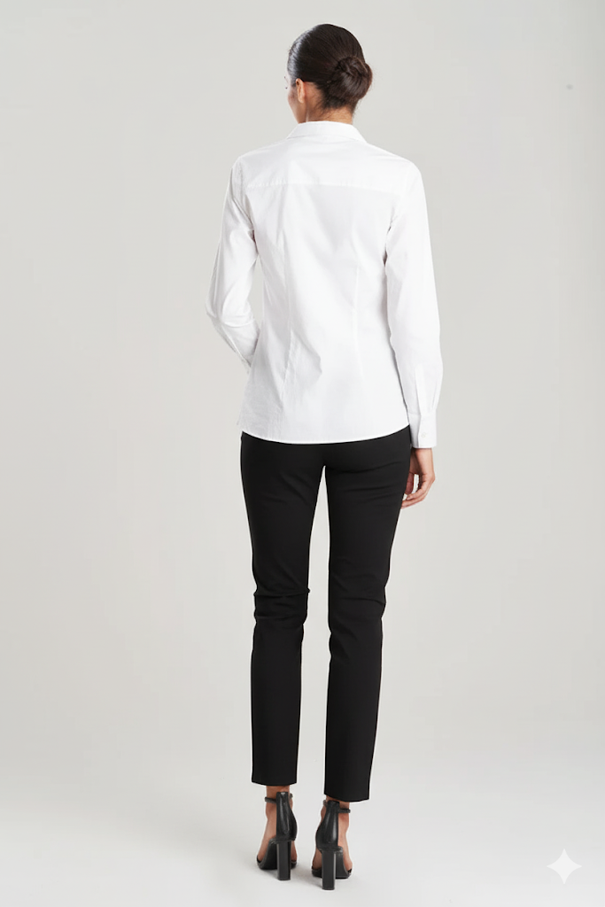 Cotton Poplin Side Drape Shirt