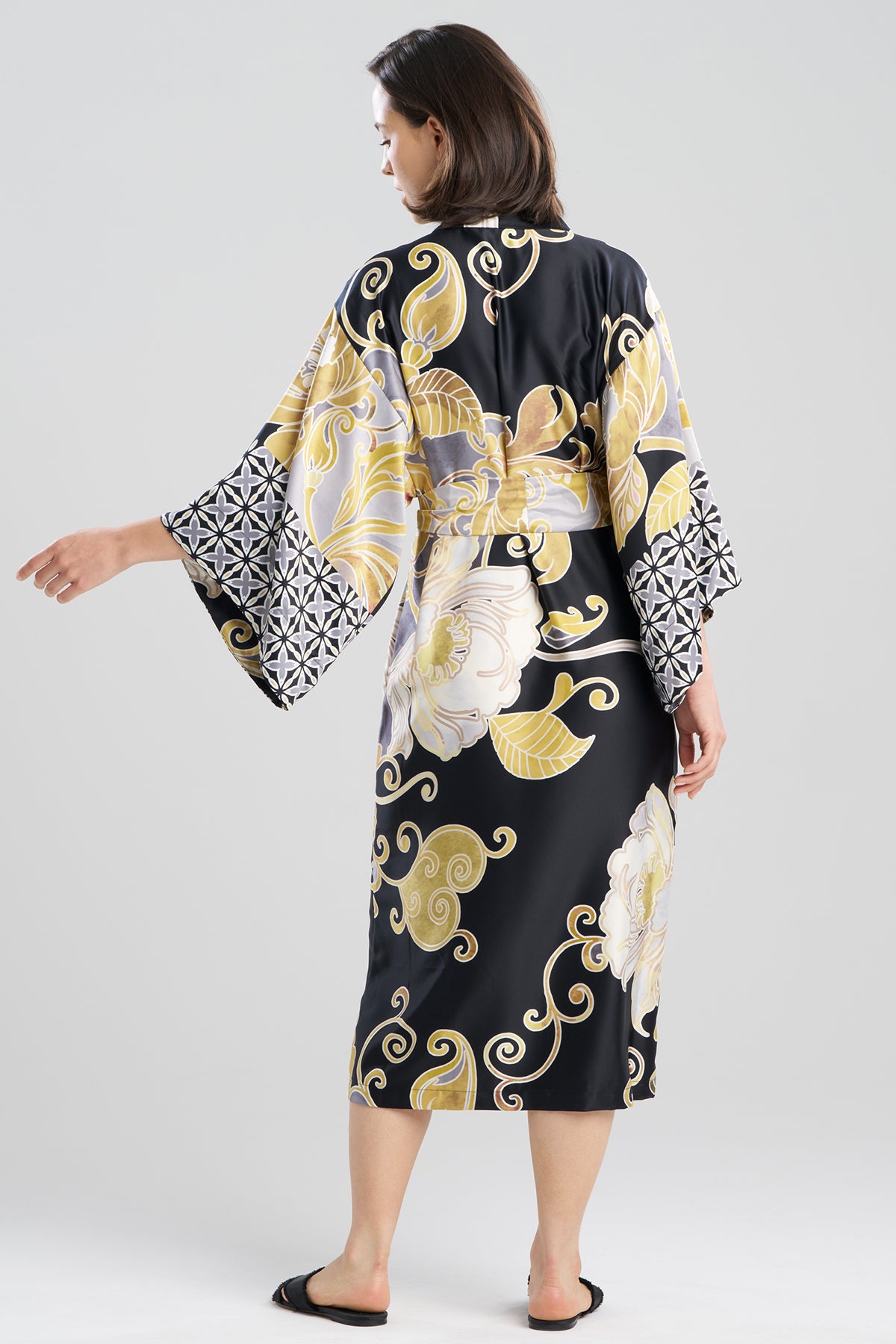 Deco Printed Charmeuse Robe