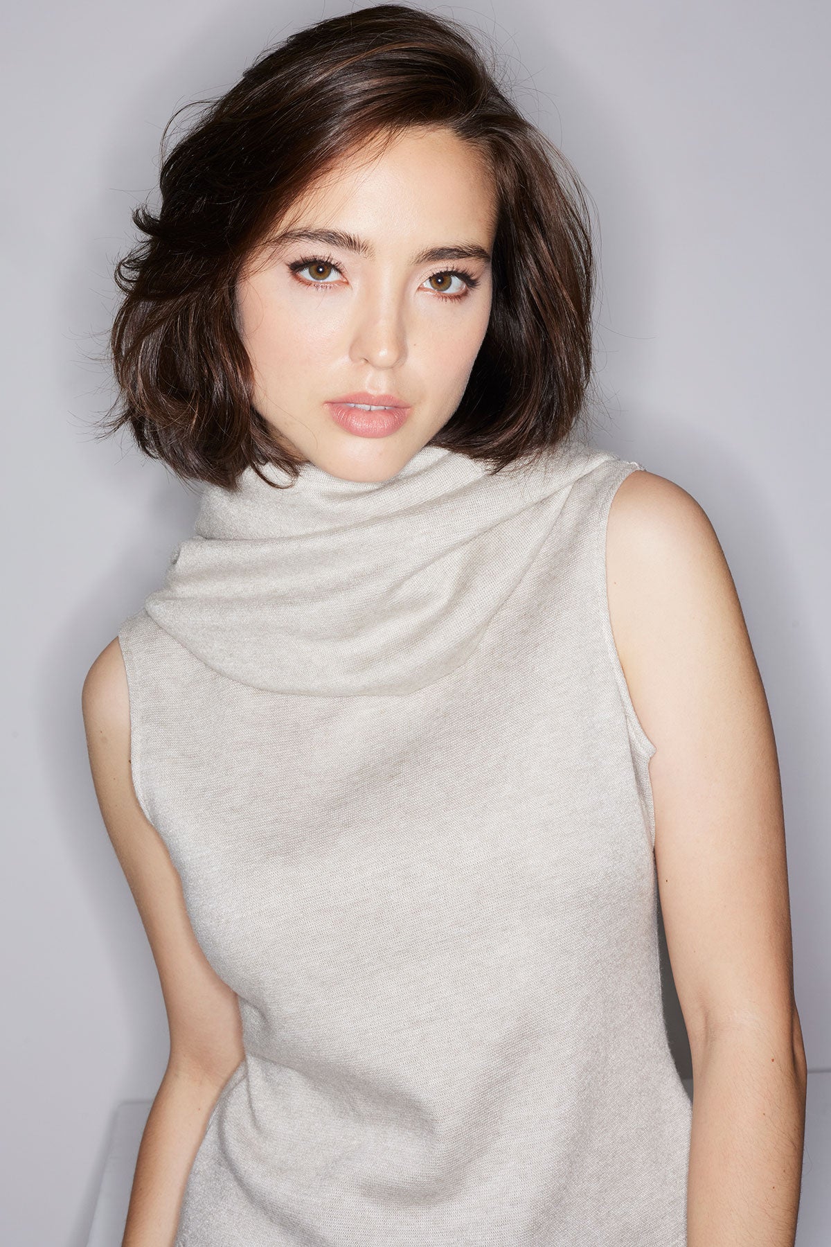 Himalaya Sweater Knit Mock Neck Top