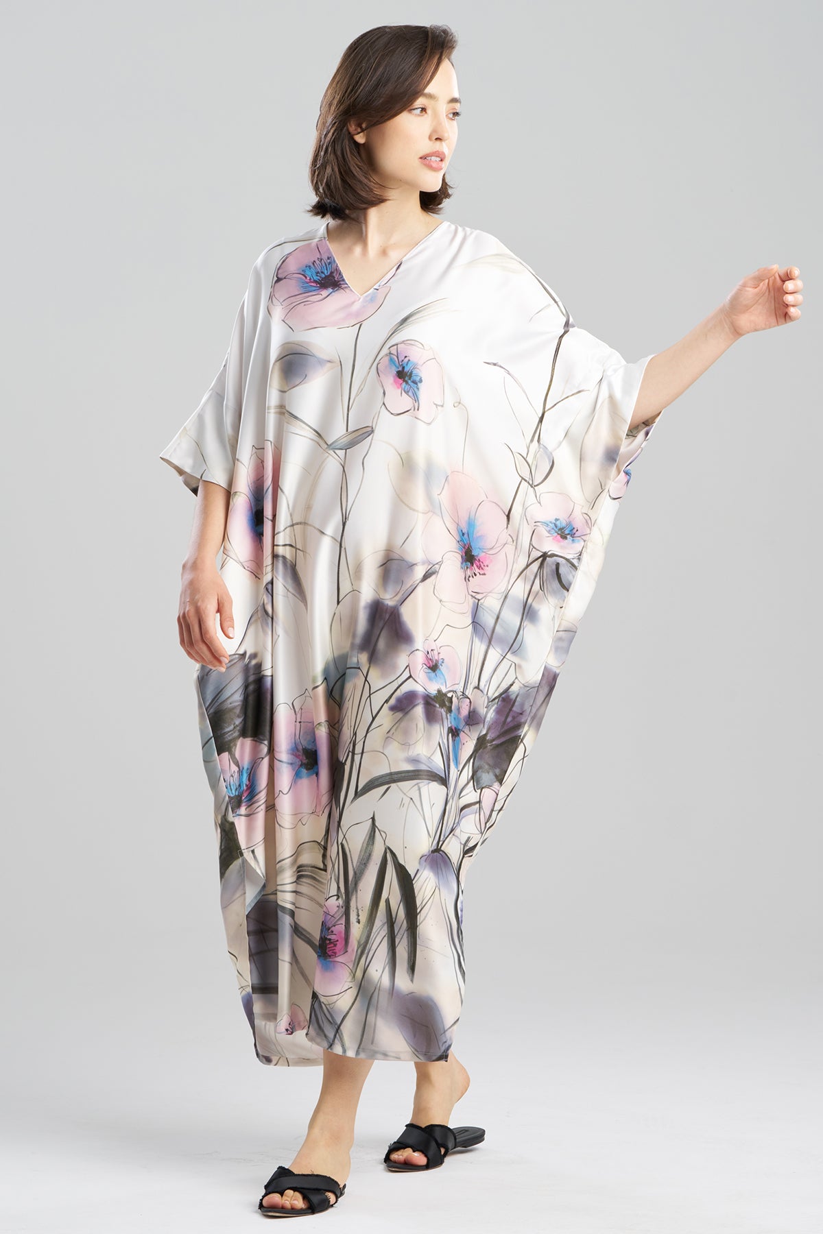 Hiyaku Printed Charmeuse Caftan