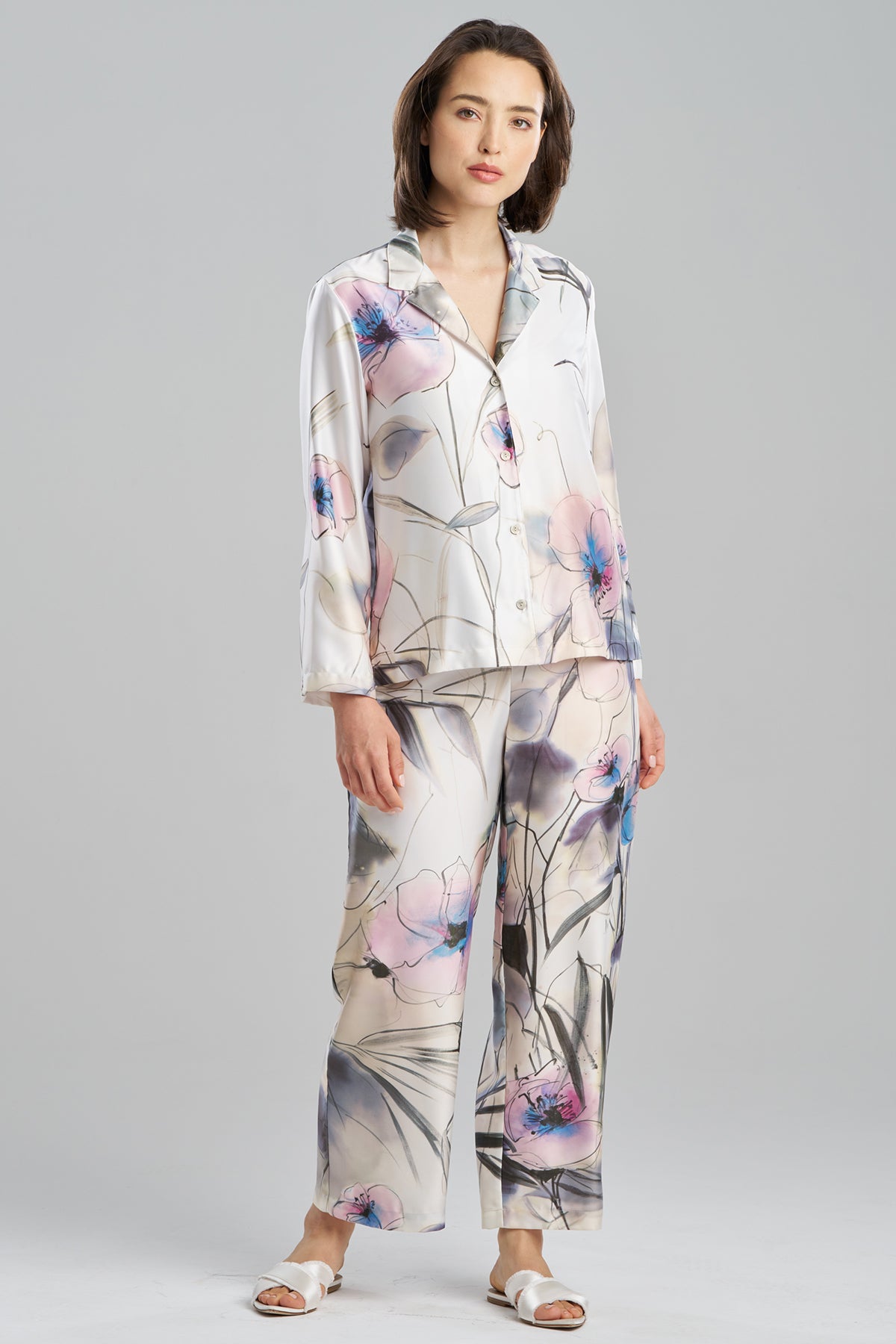 Hiyaku Printed Charmeuse Notch PJ