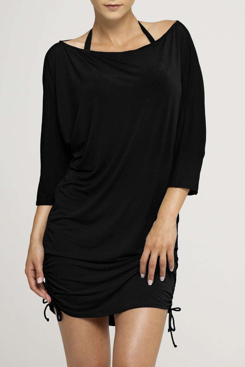 Shirred Black Tunic - Black