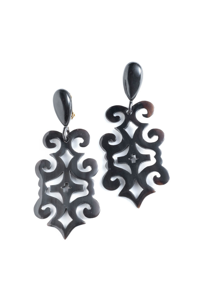 Buffalo Horn Cut Out Earrings
