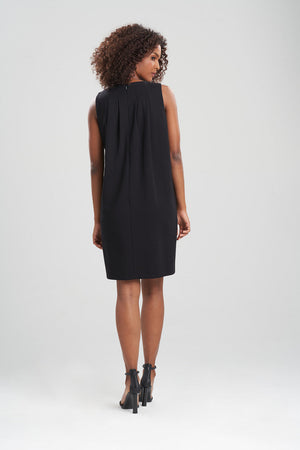 Light Weight Ponte Pleated Shift Dress