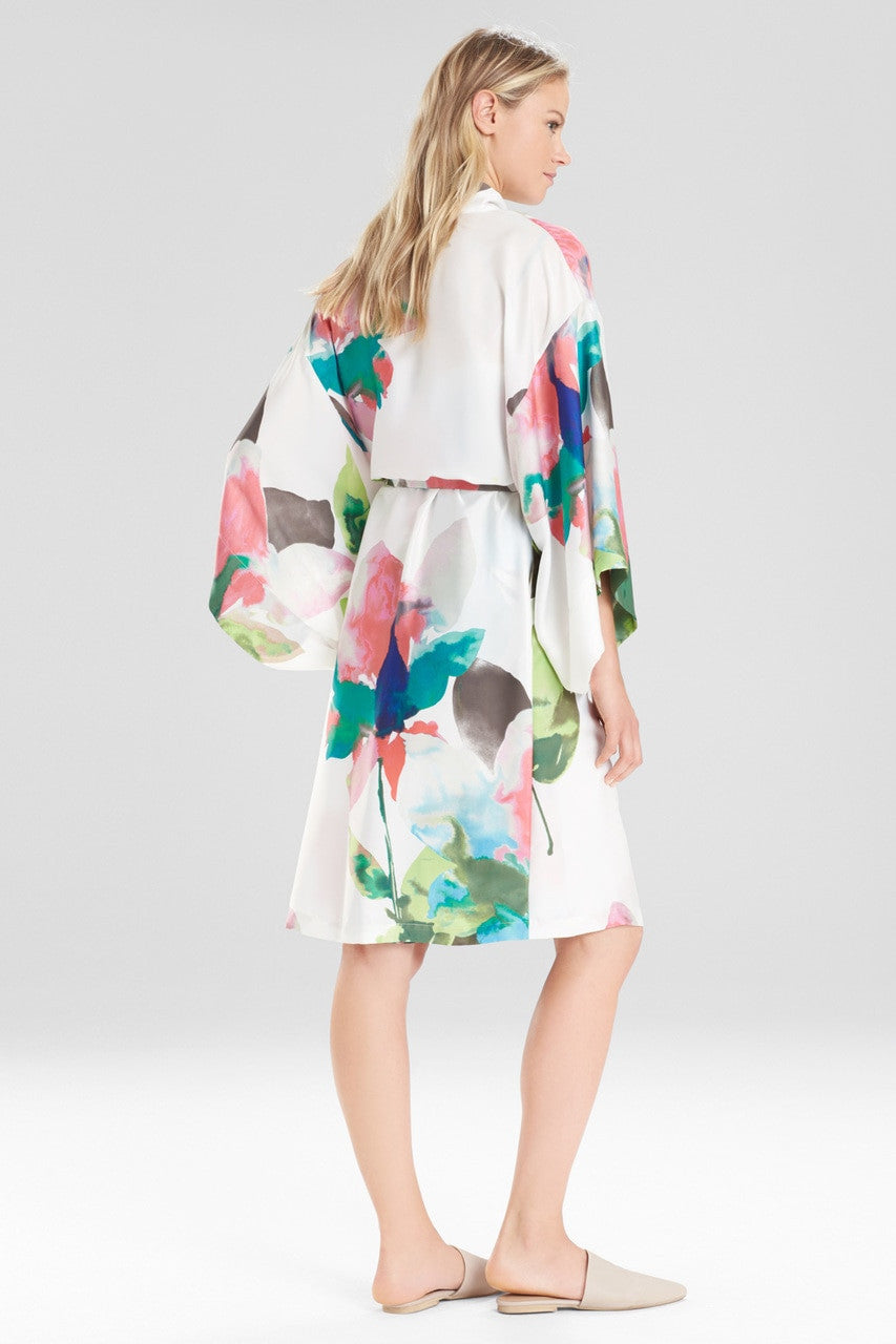 Water Lily Printed Robe - multi