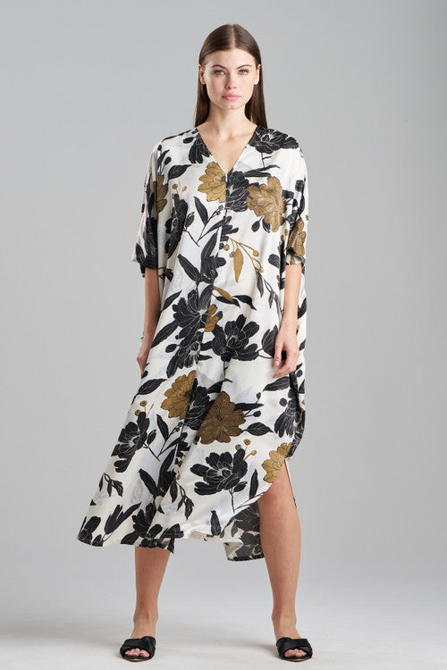 Peony Blossom Zip Caftan