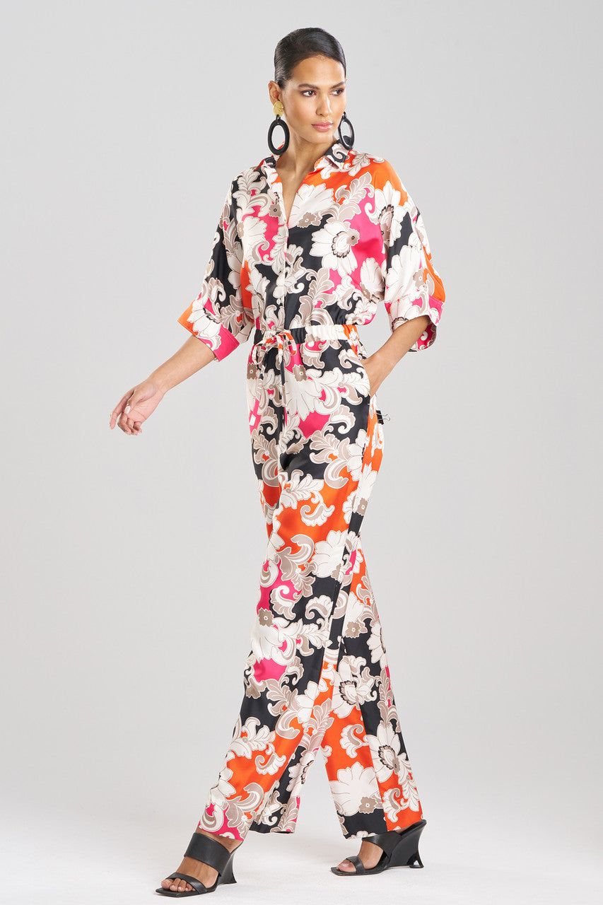 Cressida Printed Silk Twill Jumpsuit