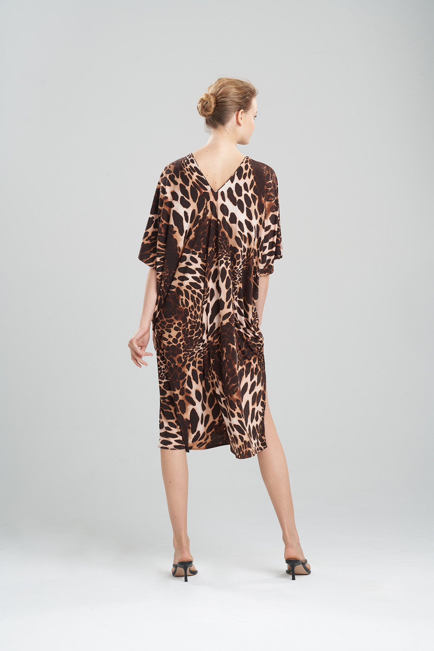 Leopard Jersey Caftan - natural