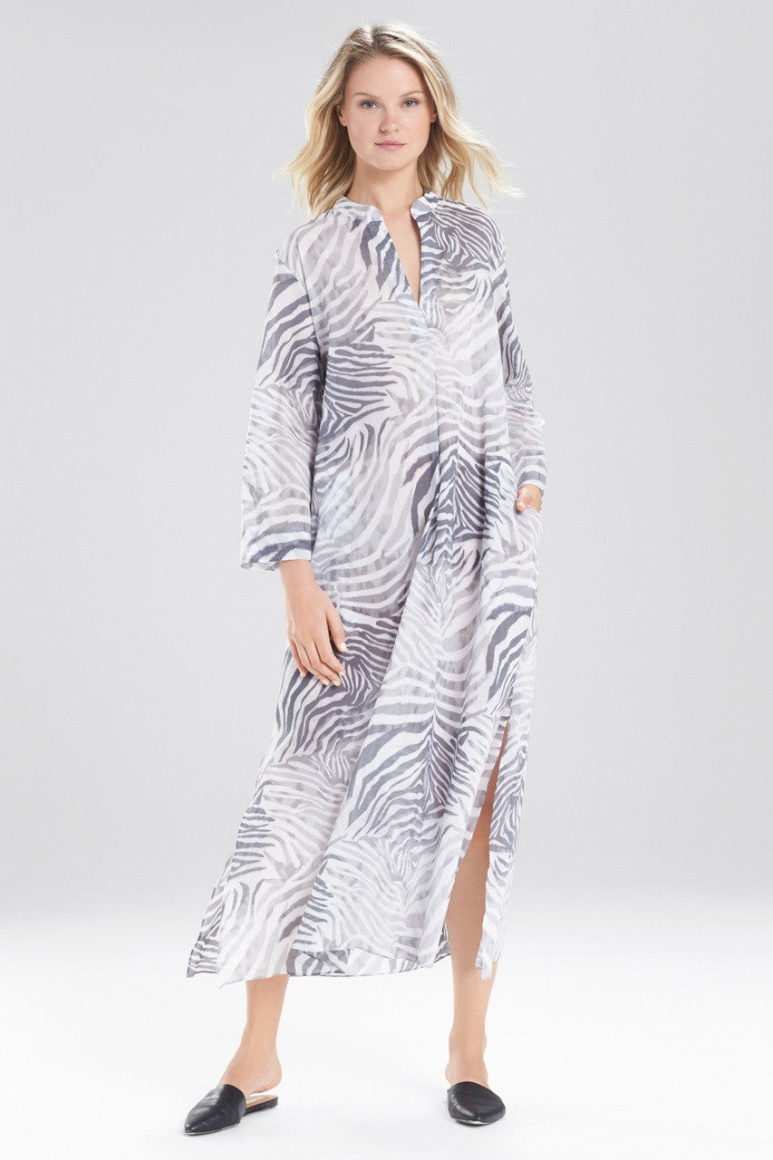 Printed Cotton Voile Lounger - grey