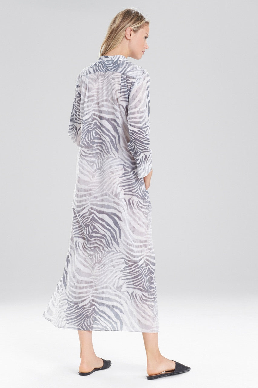 Printed Cotton Voile Lounger - grey