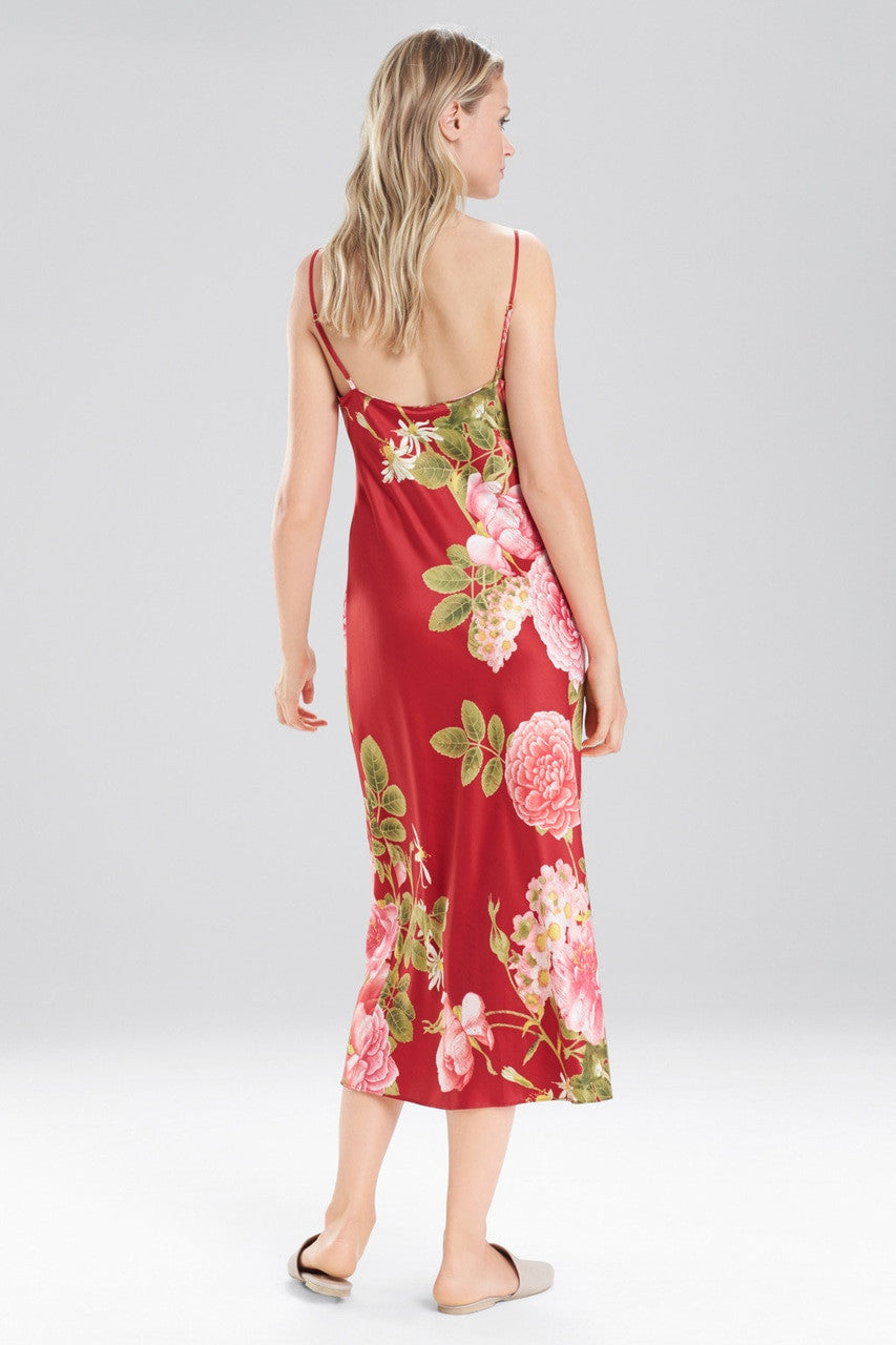 Mandarin Printed Gown - red