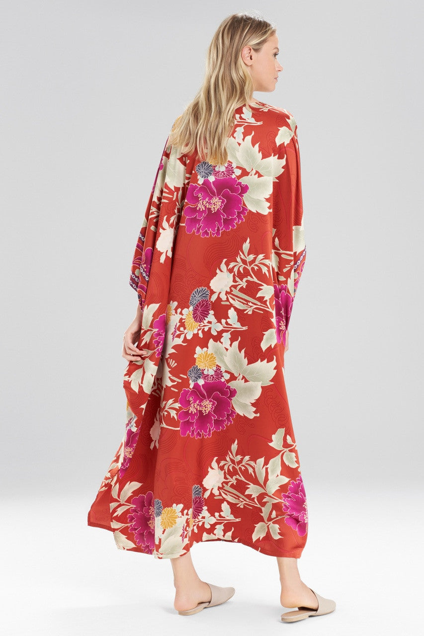 Auburn Floral Caftan - red orange
