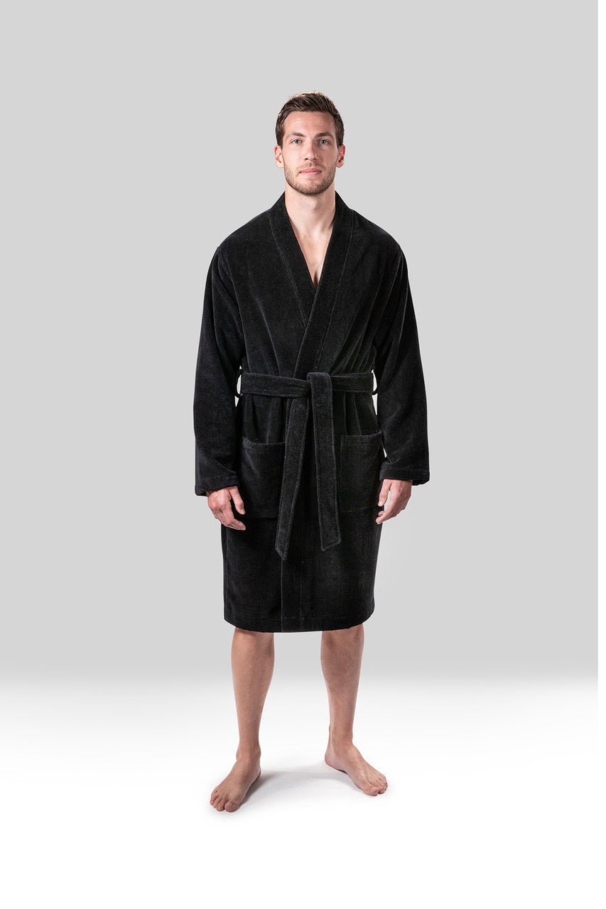 Araw French Terry Dragon Jacquard Robe - caviar