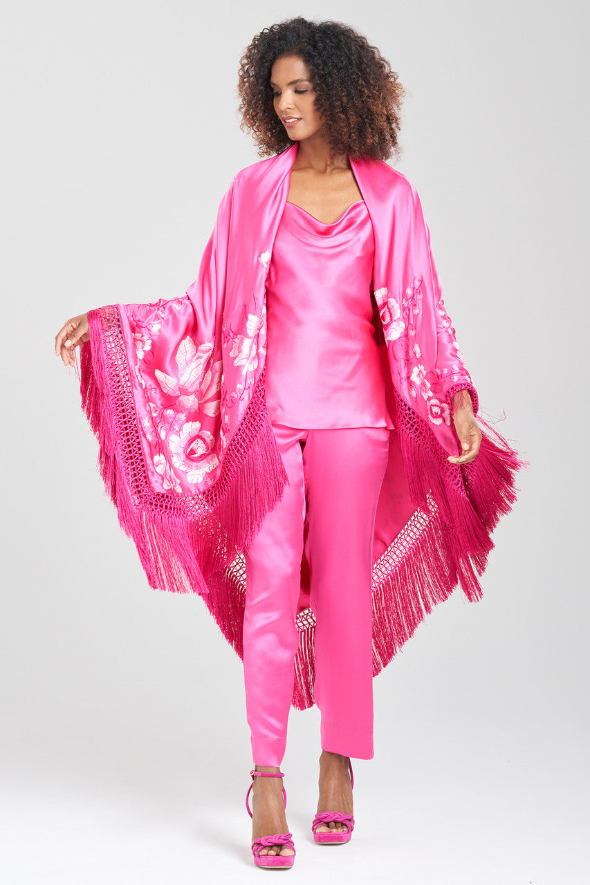 Couture Hanabi Embroidered Fringe Silk Shawl