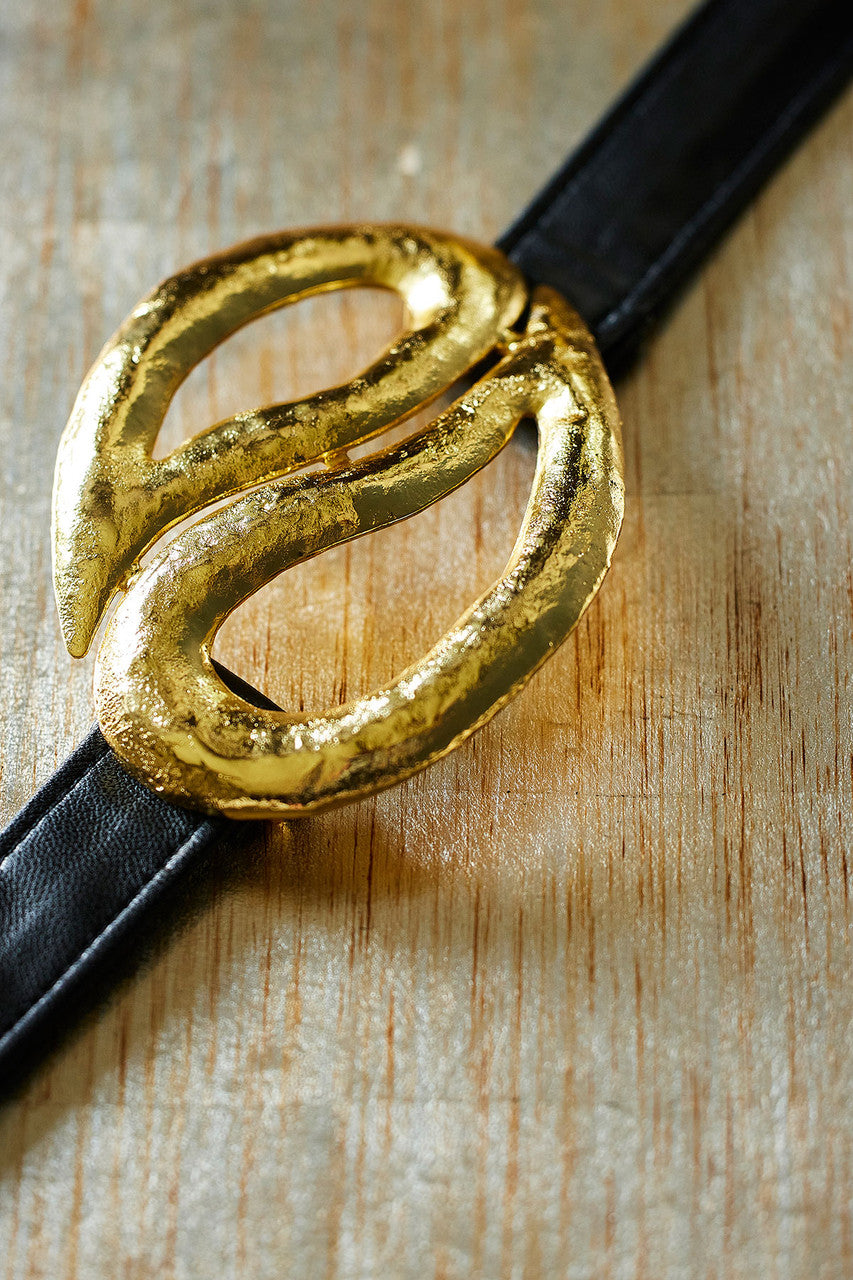 Gold Plated Brass Teardrop Pendant Belt