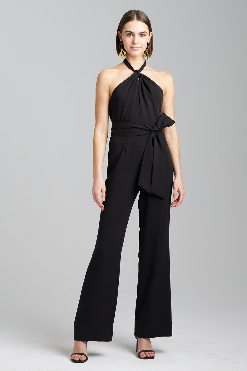 Solid Crepe Halter Jumpsuit