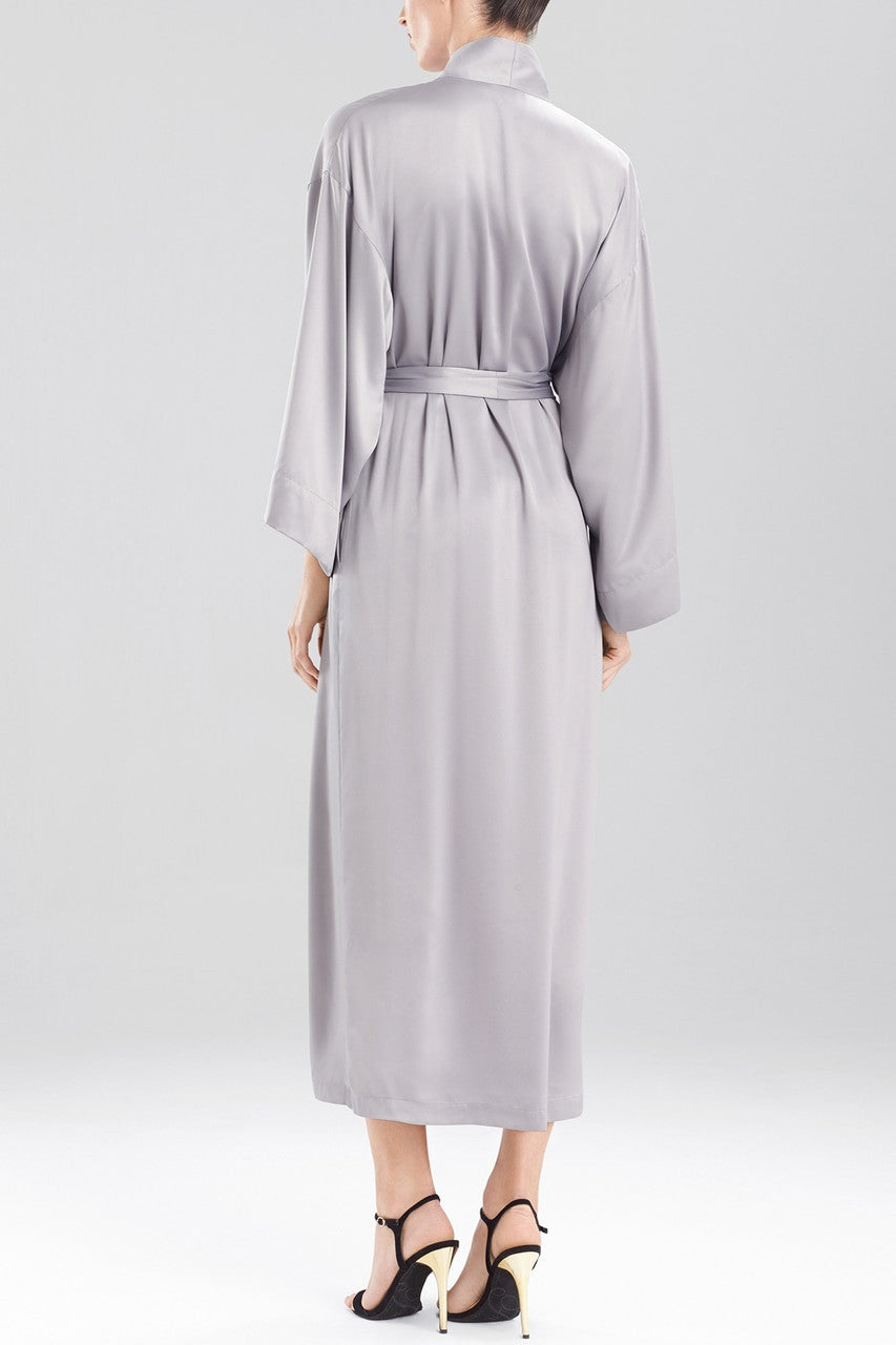Solid Charmeuse Essentials Robe - pewter silver