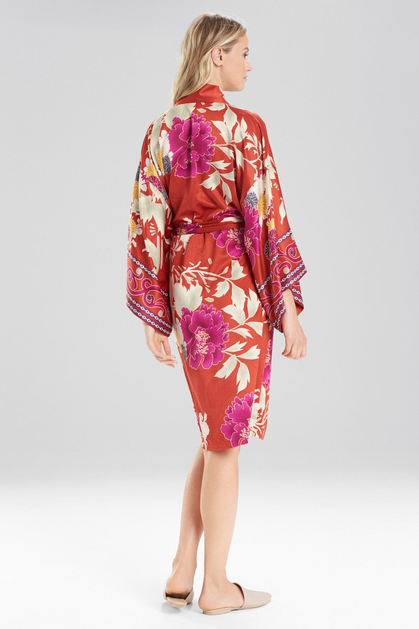 Auburn Floral Robe - red orange