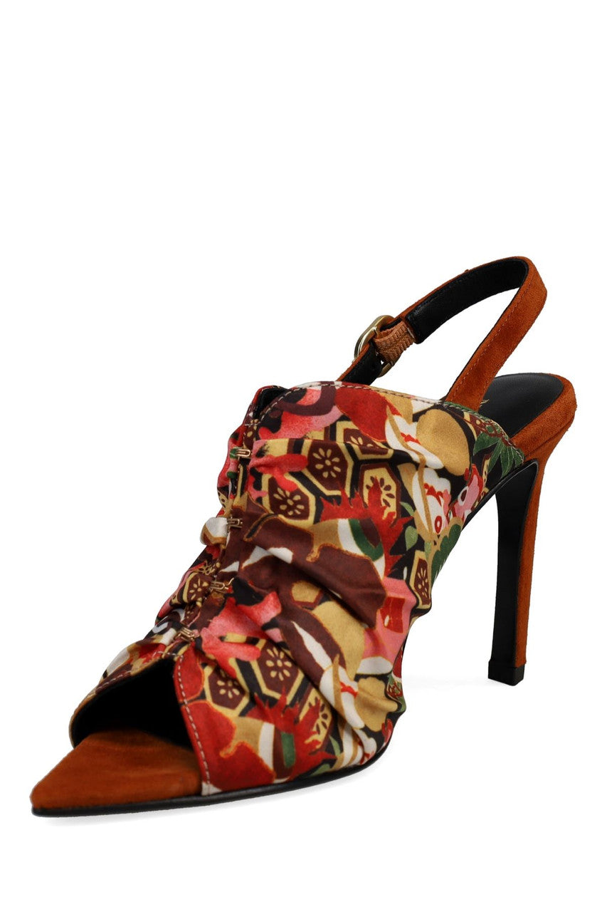 Reen Ikebana Silk Open Toe Sling - multi