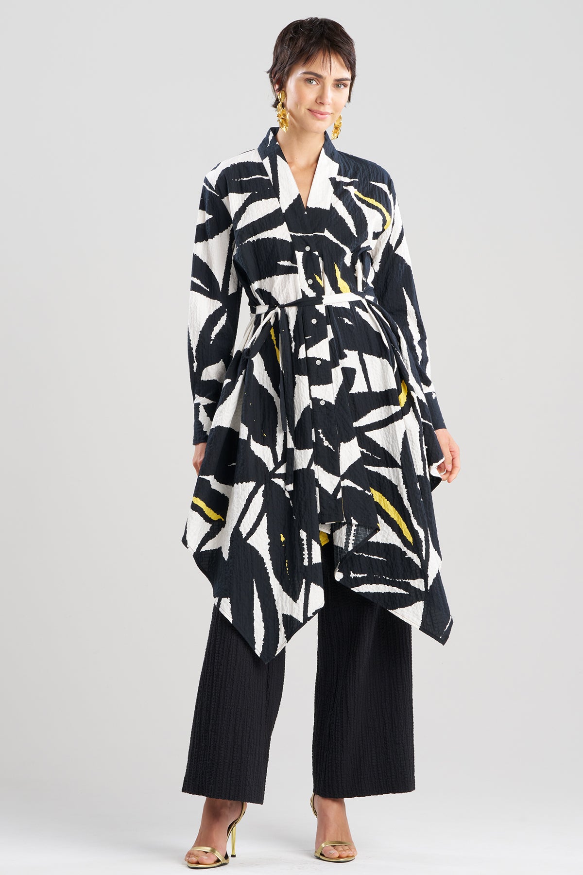 Leaf Matelassé Cotton Handkerchief Tunic