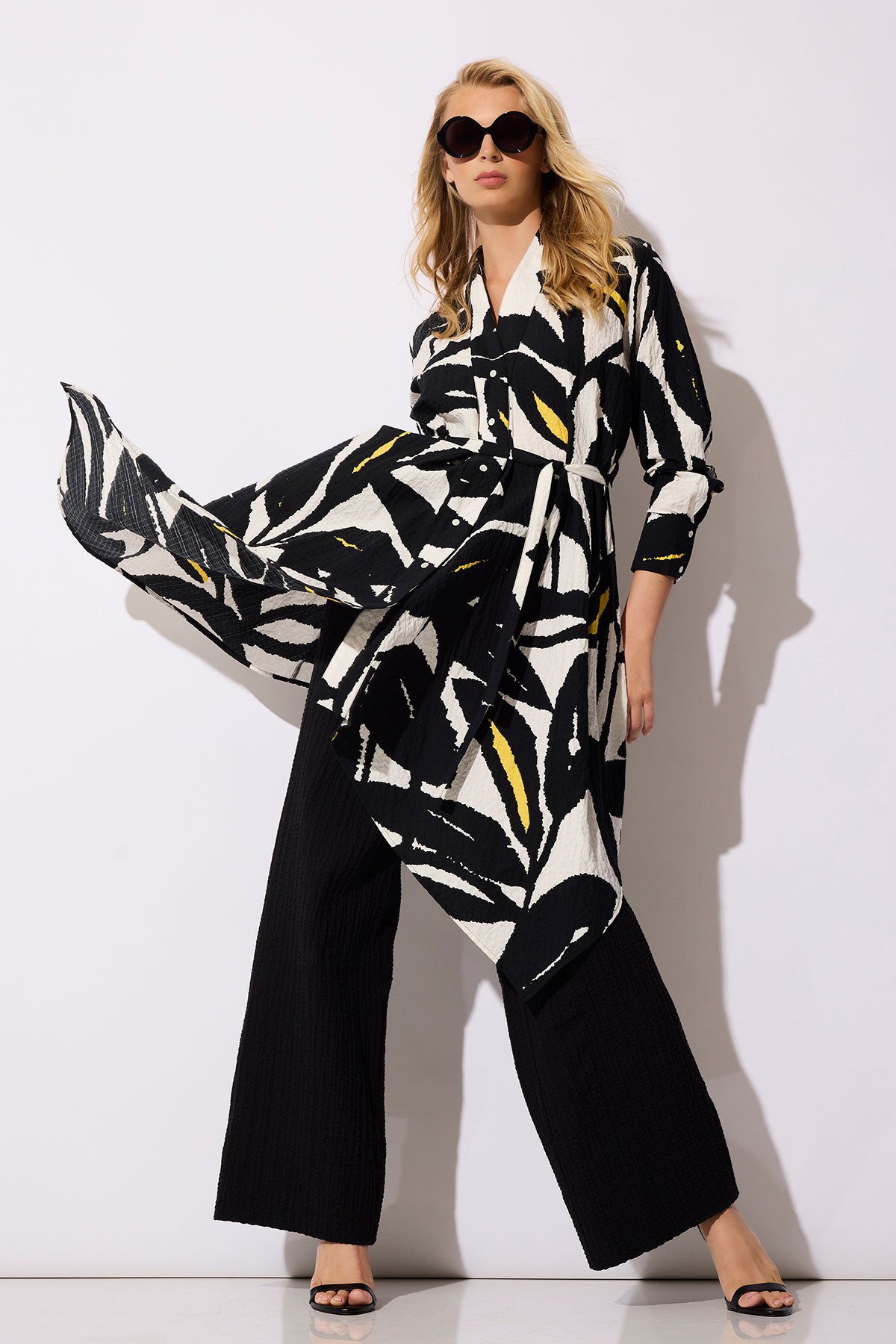 Leaf Matelassé Cotton Handkerchief Tunic