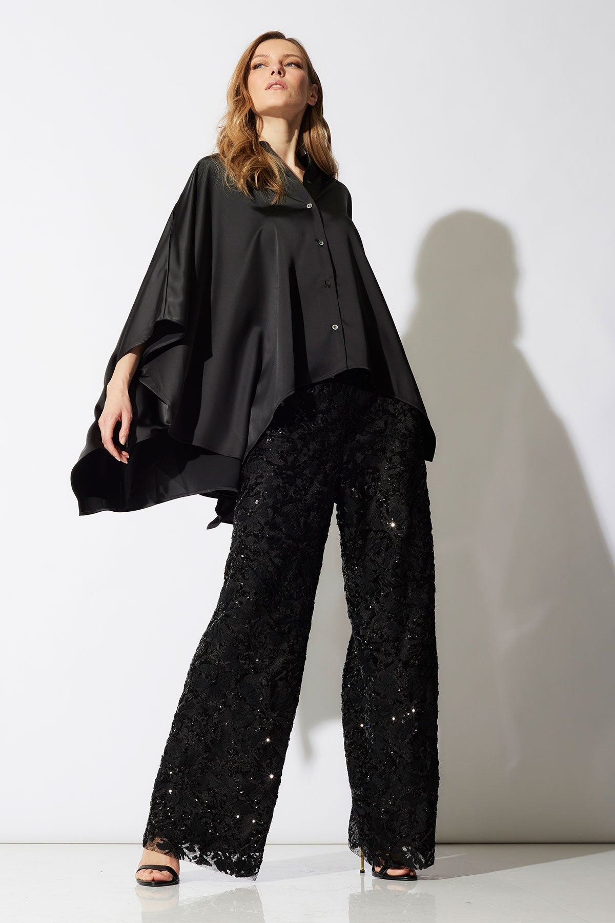 Luxe Charmeuse Button Down Caftan Shirt