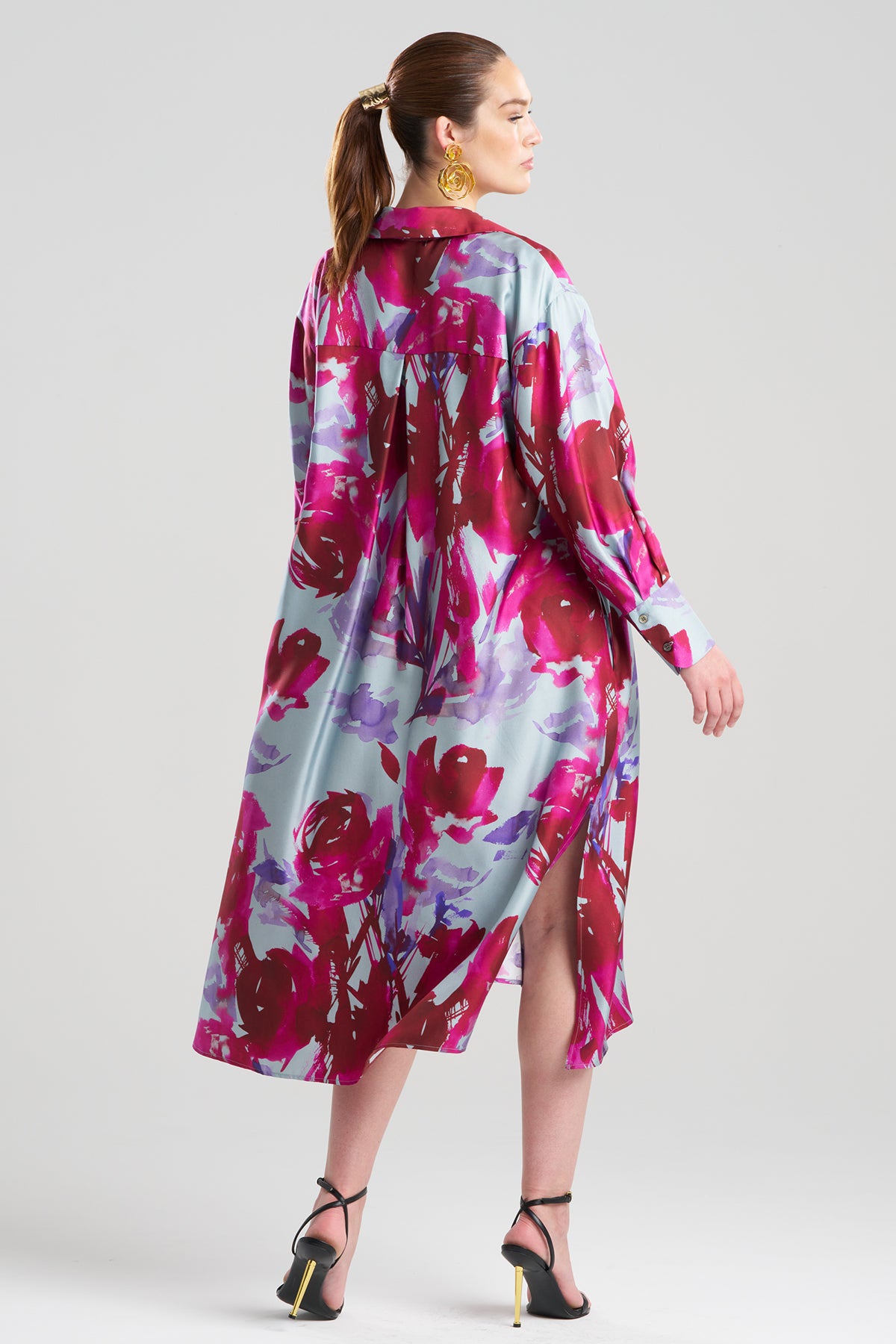 Mira Silk Twill Oversized Shirt Dress