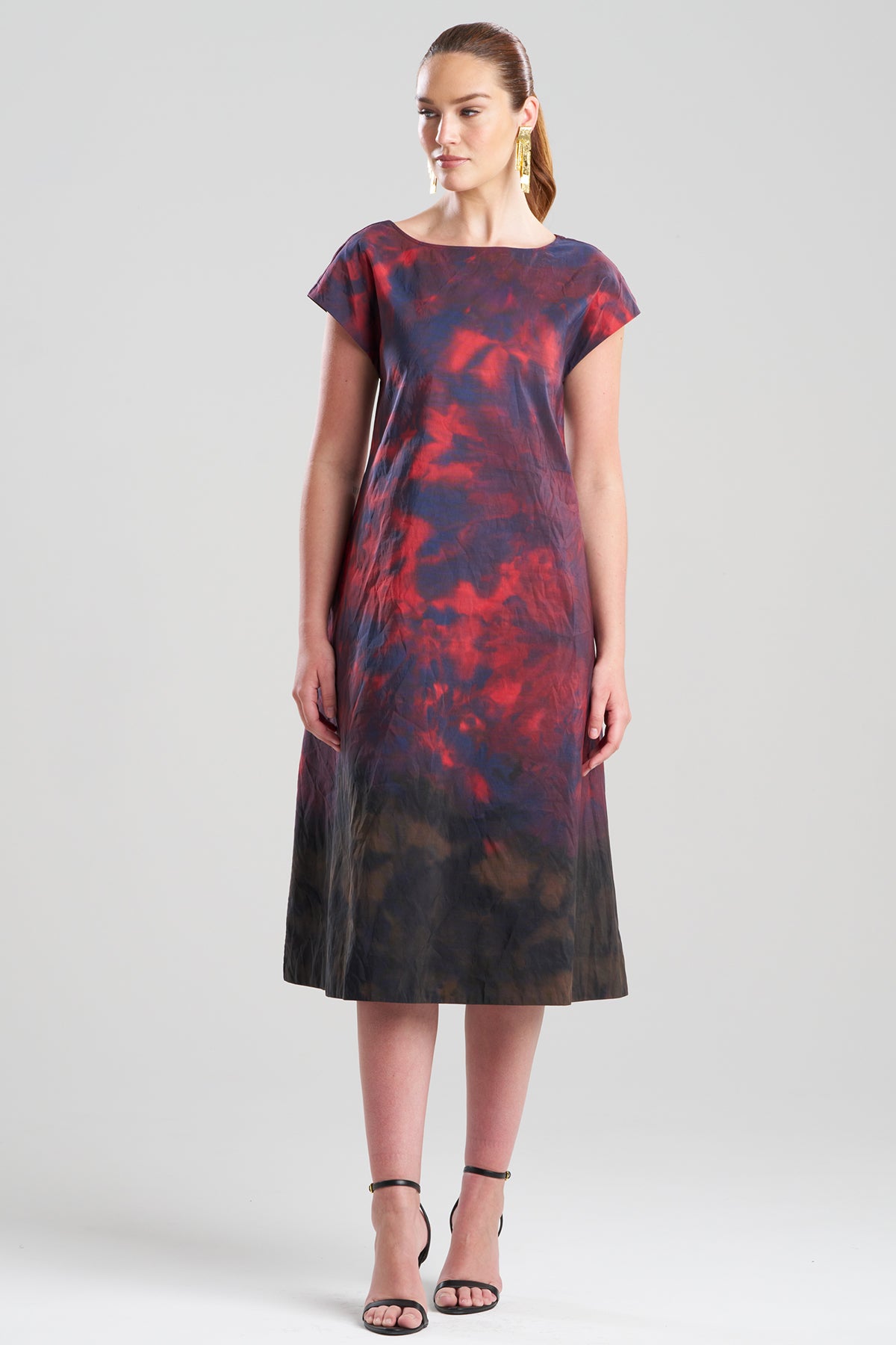 Niji Tie Dye Taffeta Trapeze Dress