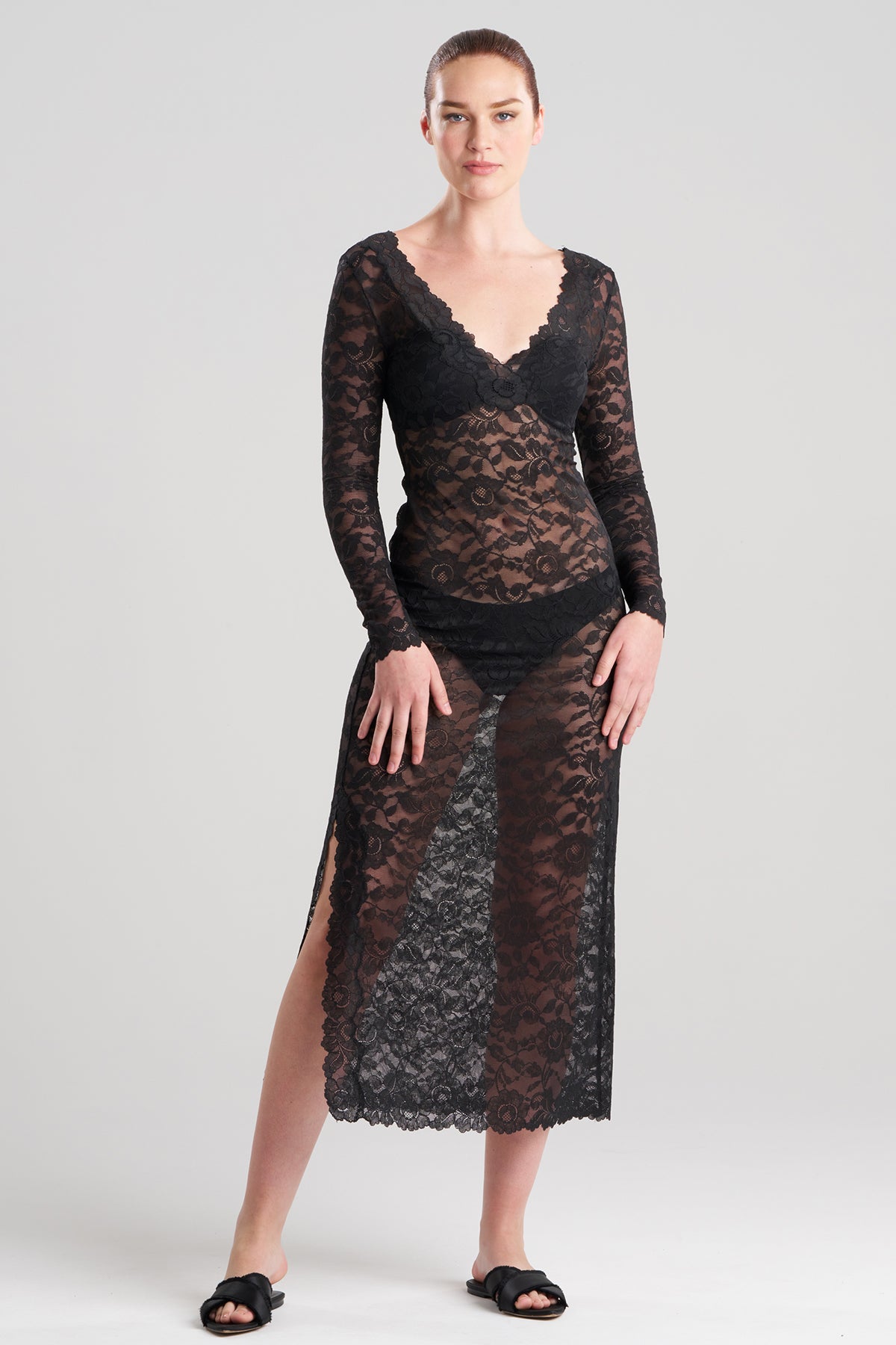 Peony Allover Sheer Lace Dress