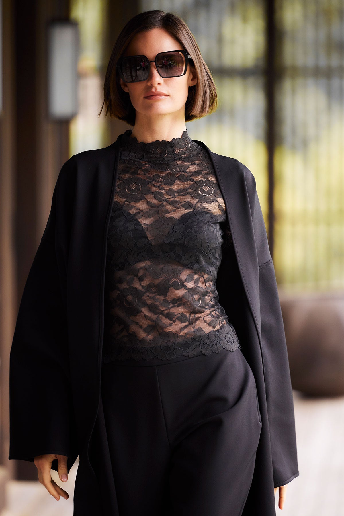 Peony Allover Sheer Lace Top