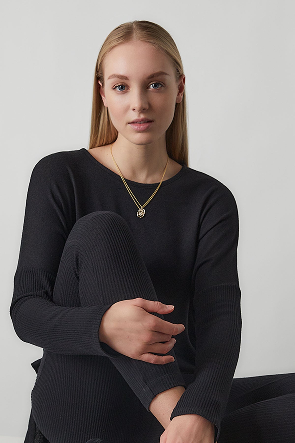 Indochine Spirit 14k Evil Eye Bamboo Hexagon Frame Diamond Necklace