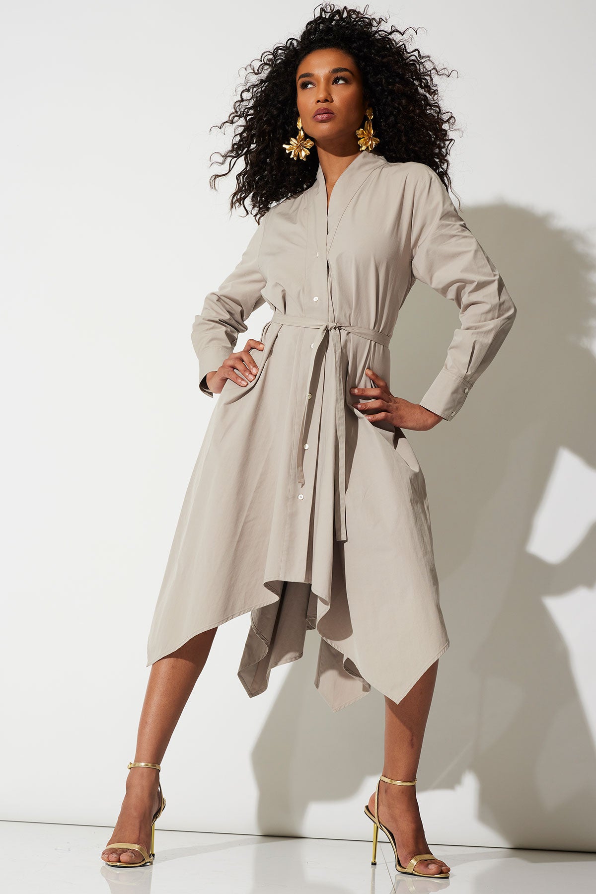 Tech Cotton Taffeta Handkerchief Dress
