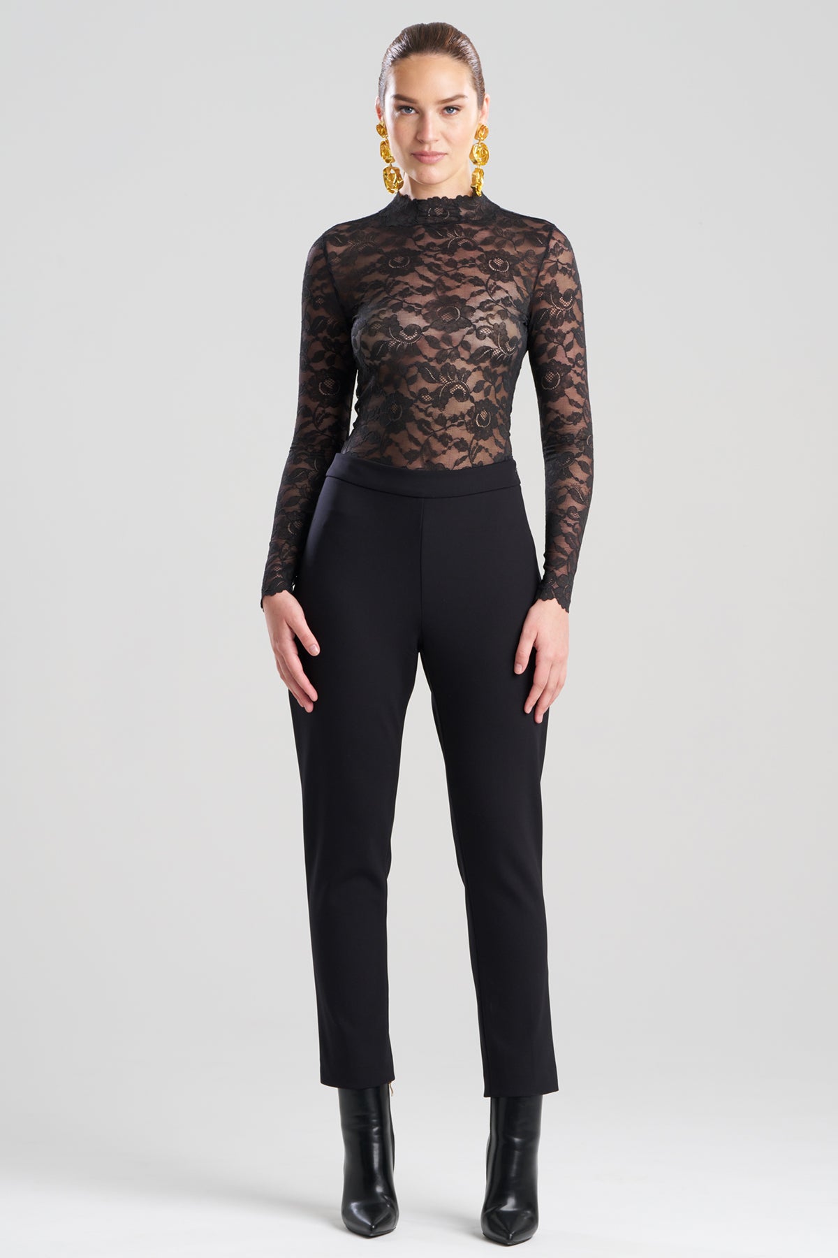 Techno Crepe Side Zip Ankle Pants
