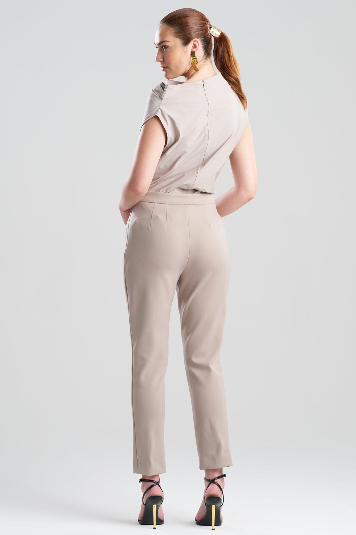 Techno Crepe Side Zip Ankle Pants