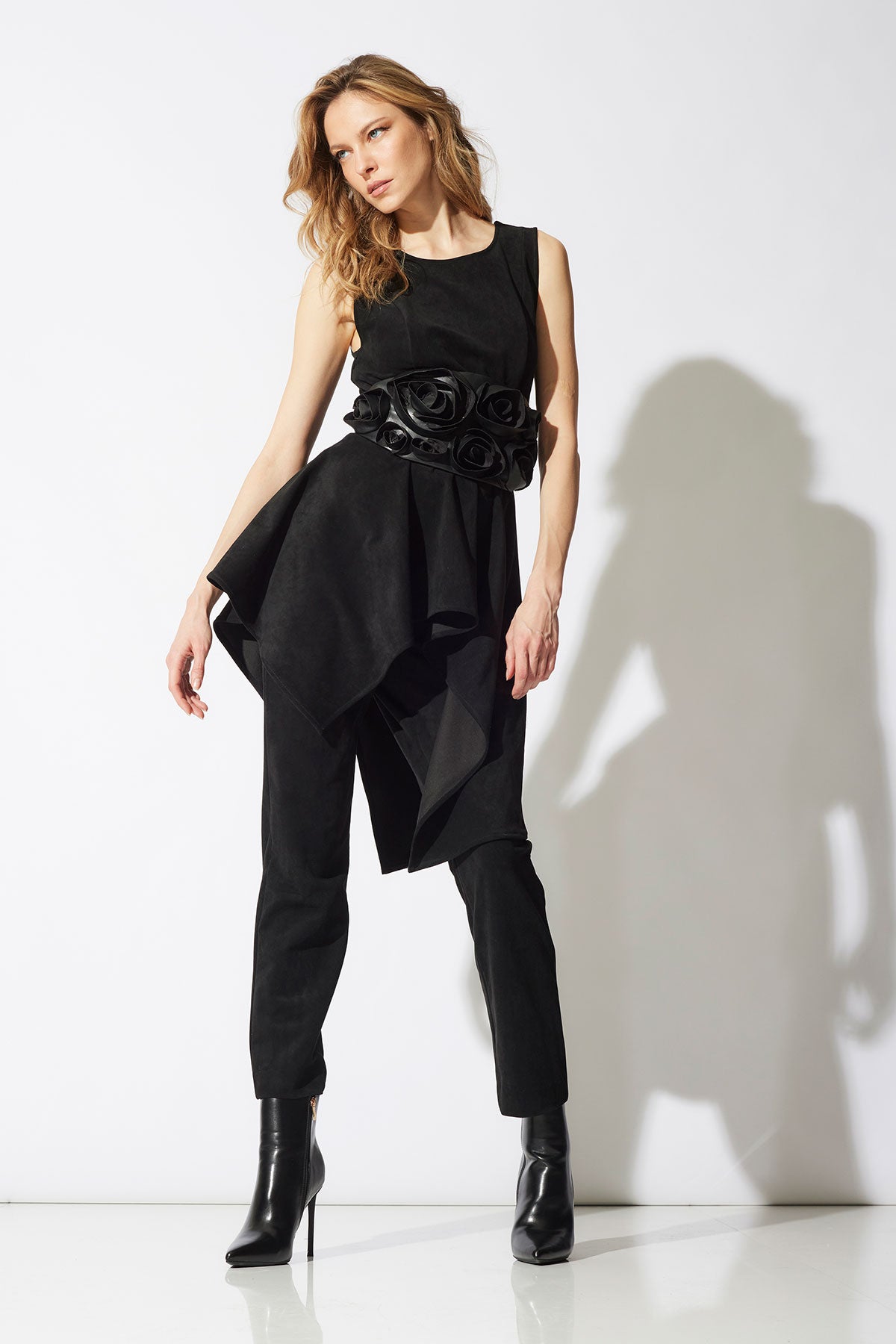 Textured Cotton Jacquard Asymmetric Top