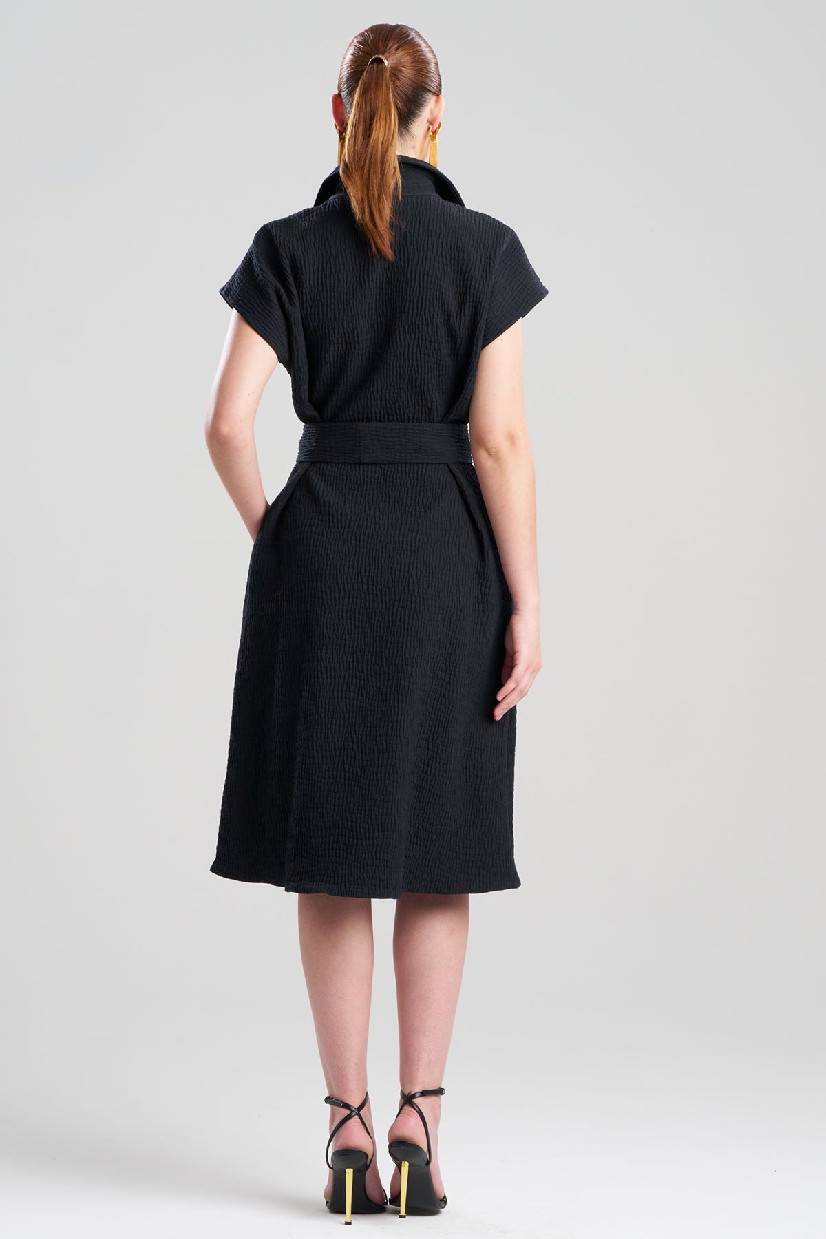 Textured Cotton Jacquard Shirtdress